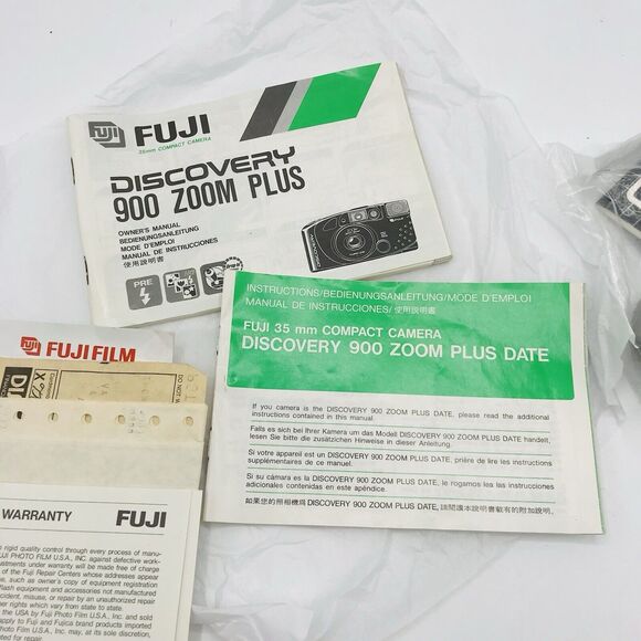 Fuji Discovery 900 Zoom Plus 35mm Compact Camera Owner's Manual Lot - Picture 2 of 2